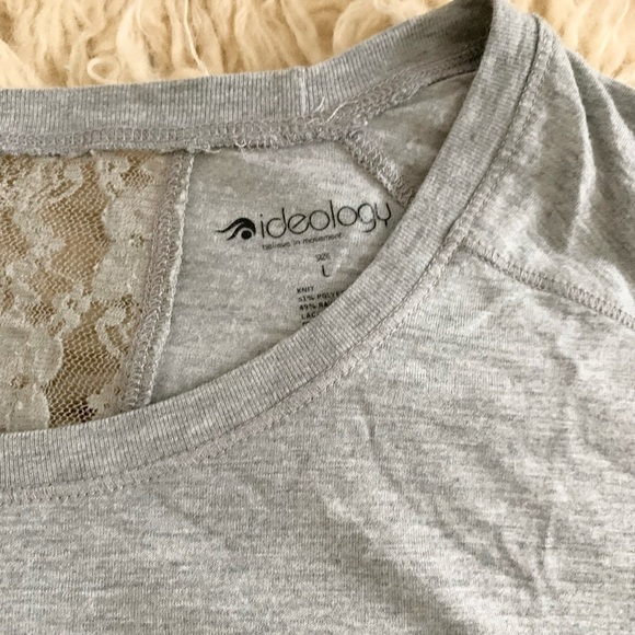 Ideology | Gray Oversized Top Lace Back Details - Picture 5 of 7